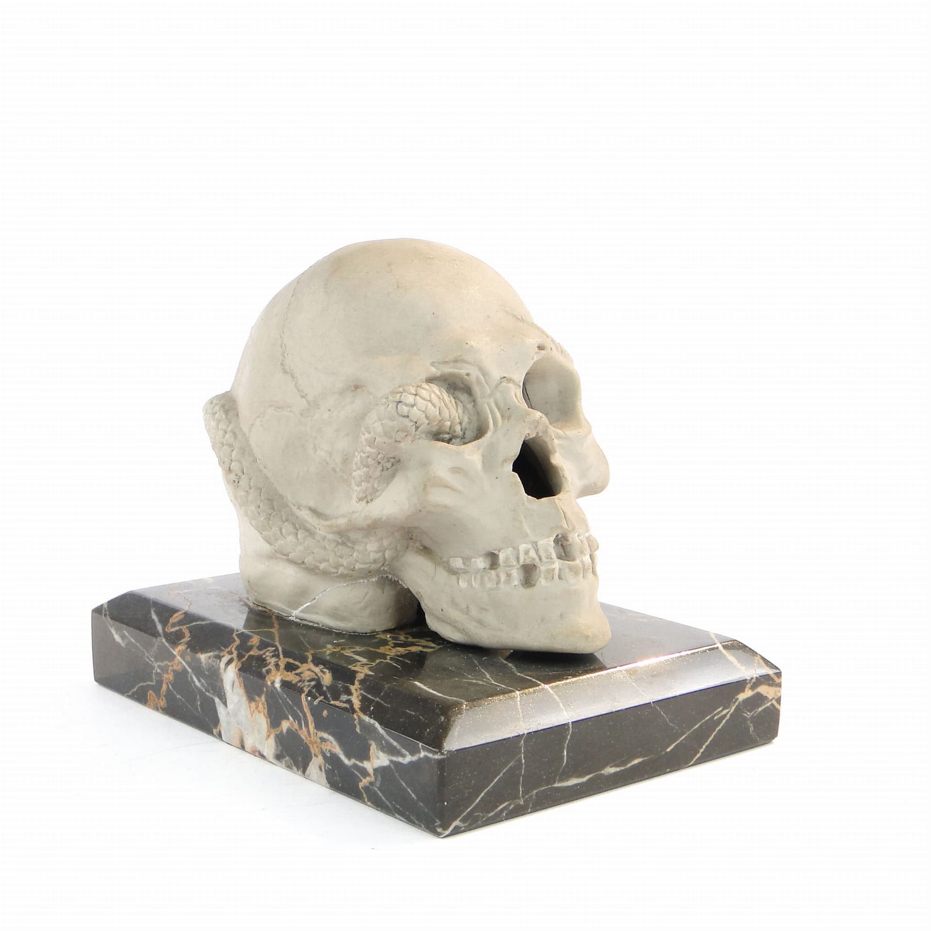 Paperweight, beige ceramic, black marble, Austria, early 20th c. - 175945