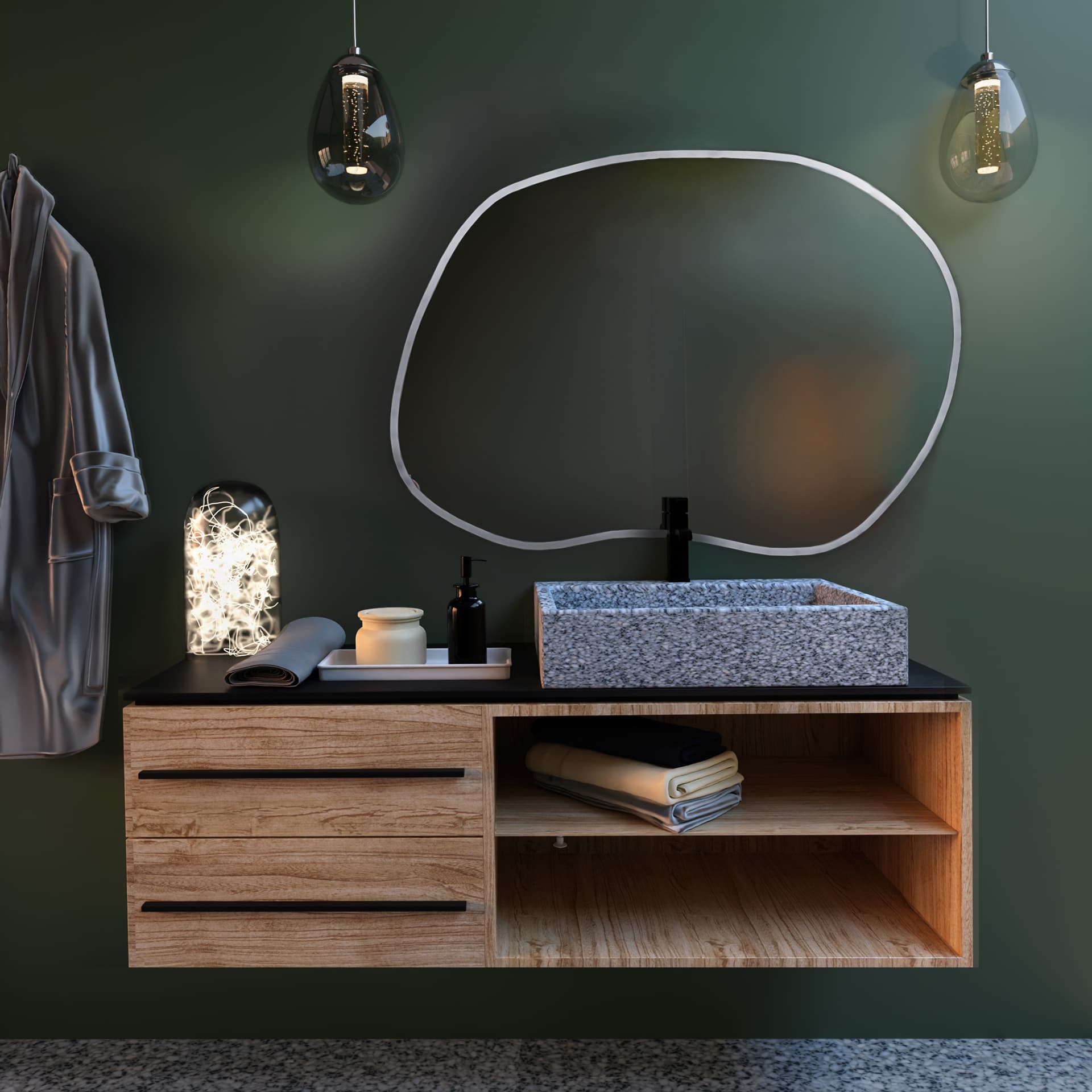 Irregular Mirror Contorno II 90x64 cm, white, Baltica - 176400