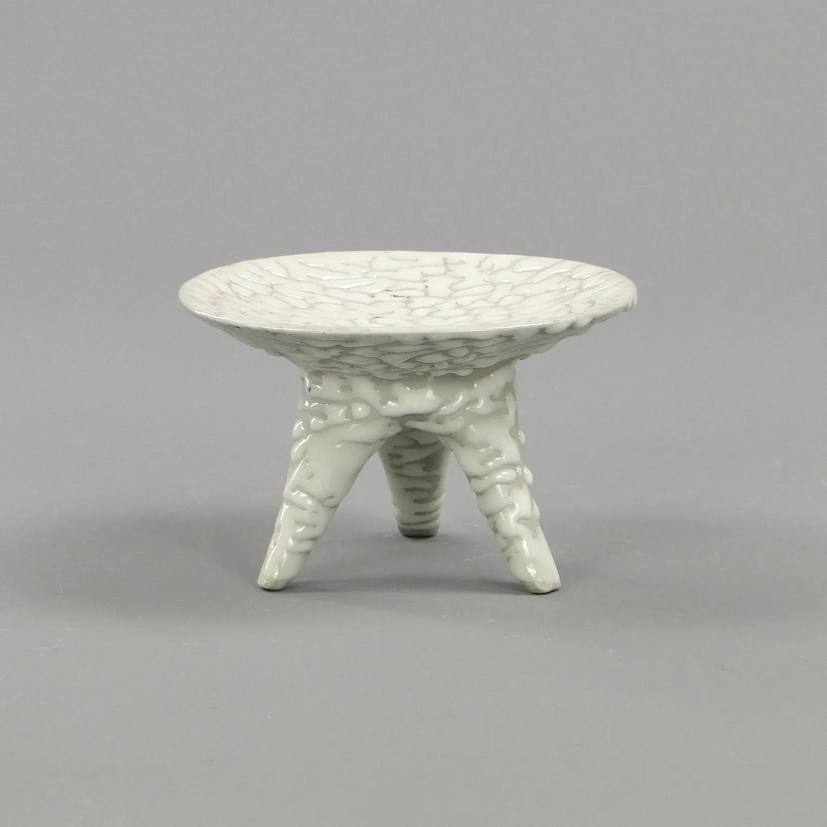 Bowl, ivory white ceramic, by W. Gołajewska, Poland, 1960s - 12026