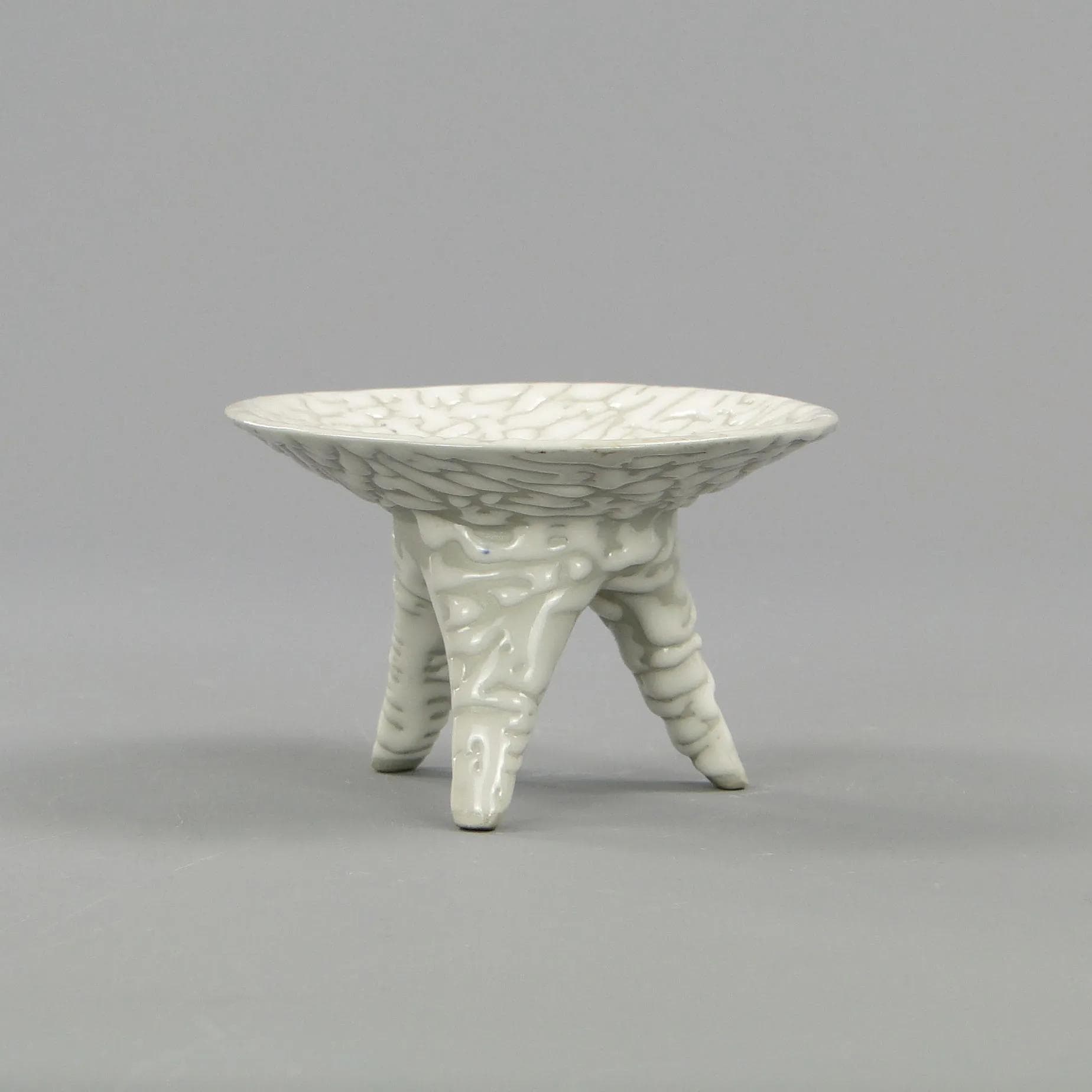 Bowl, ivory white ceramic, by W. Gołajewska, Poland, 1960s - 12029