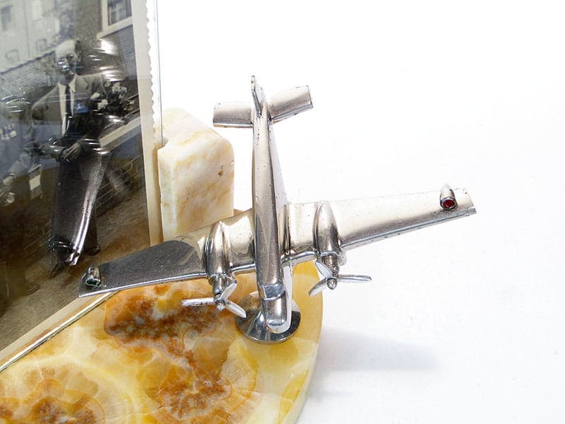 Ramka na zdjecie z modelem samolotu w stylu Art deco, lata 20. - 175959