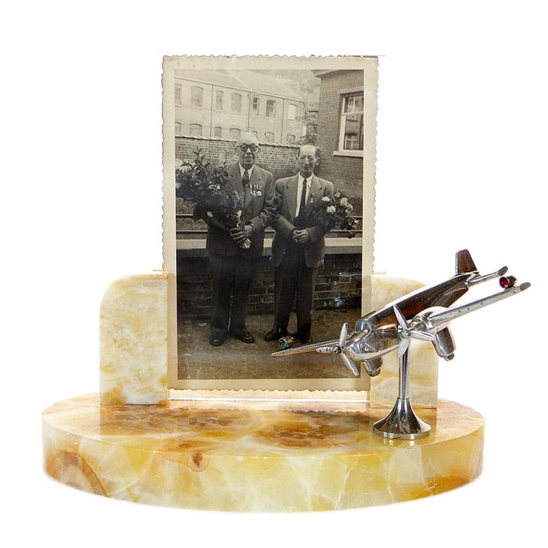 Ramka na zdjecie z modelem samolotu w stylu Art deco, lata 20.