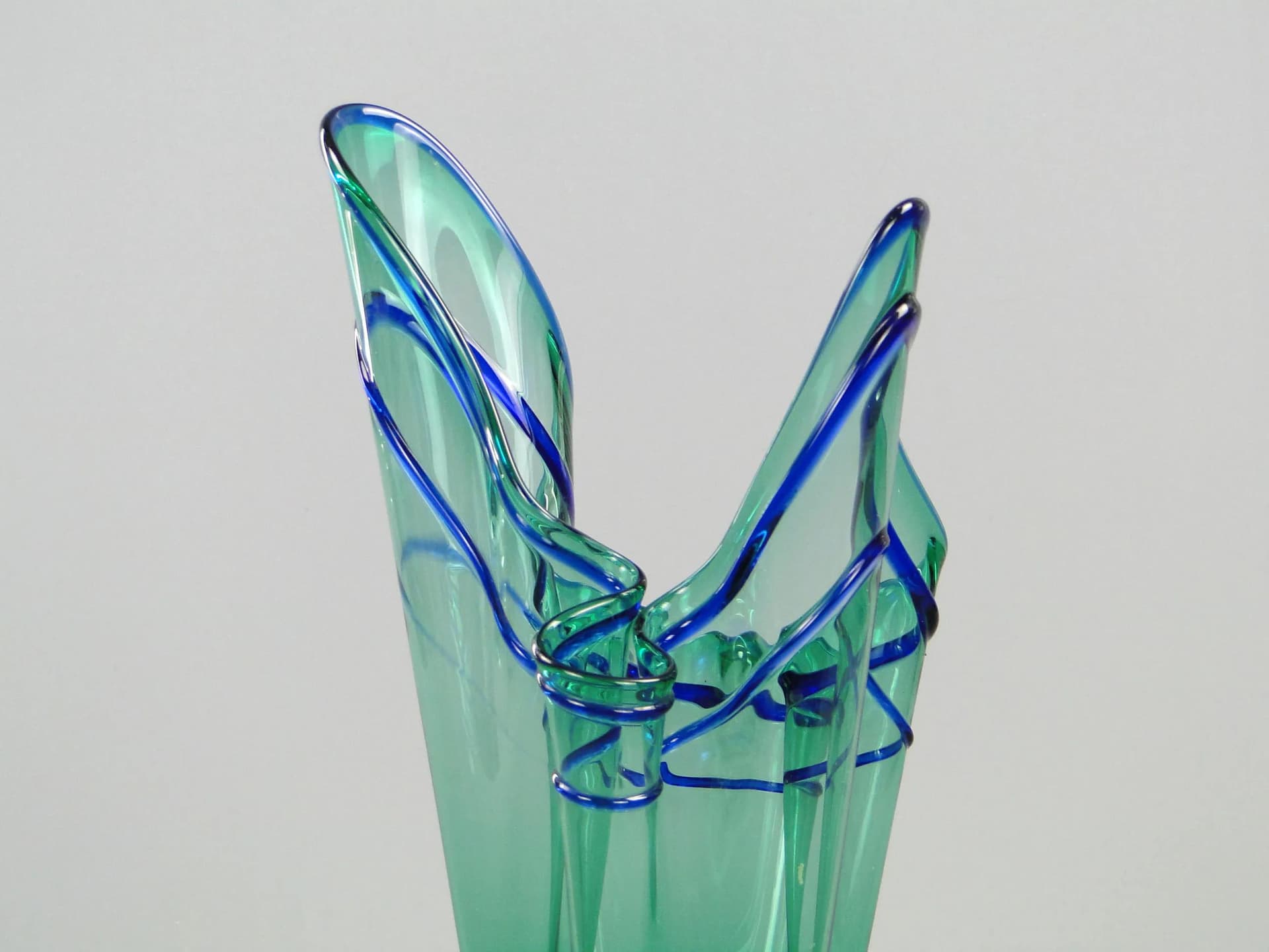 Wazon Chusta, zielony, szkło, proj. Z. Horbowy, Polska, lata 70. - 12017