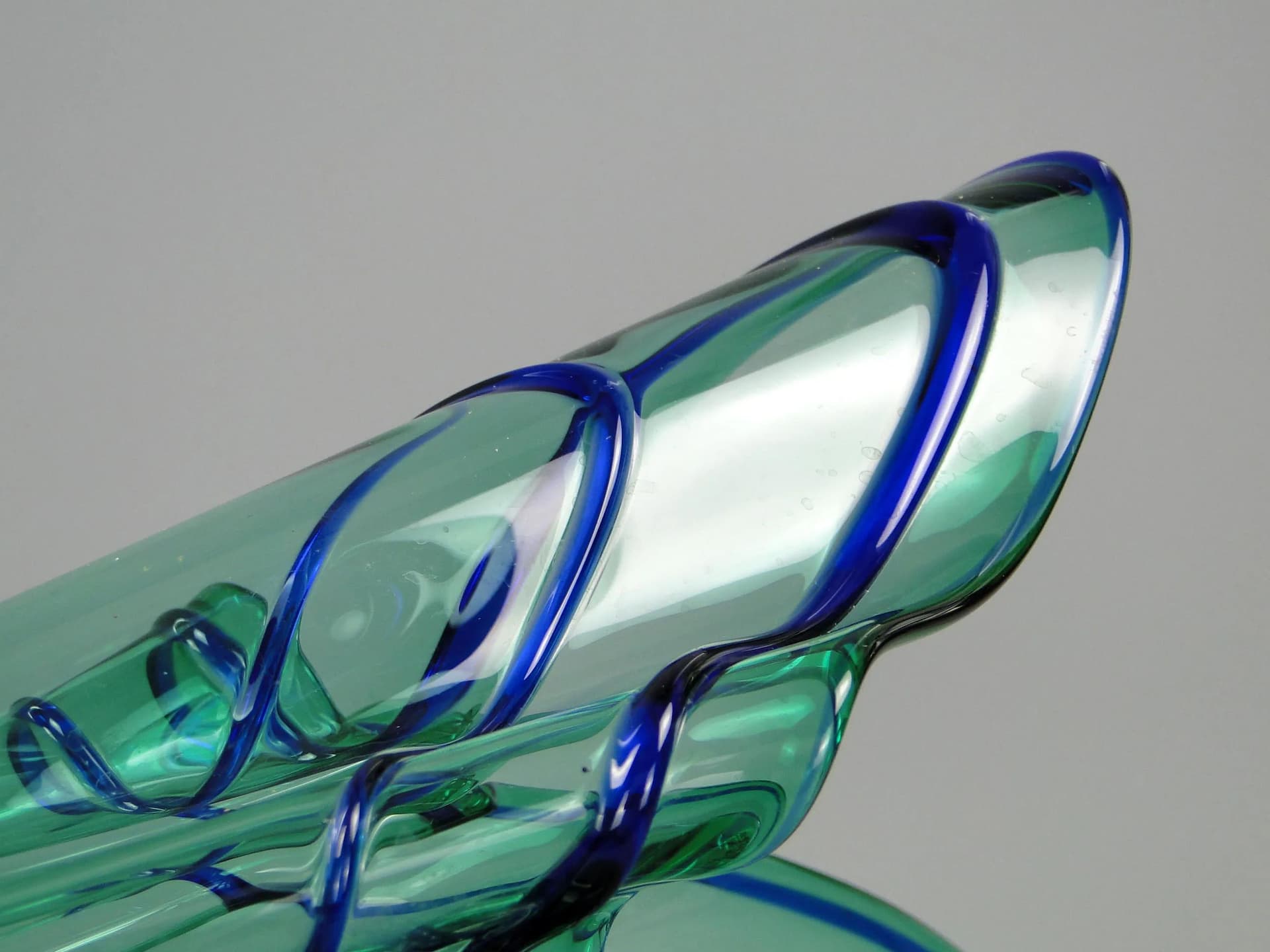 Wazon Chusta, zielony, szkło, proj. Z. Horbowy, Polska, lata 70. - 12023