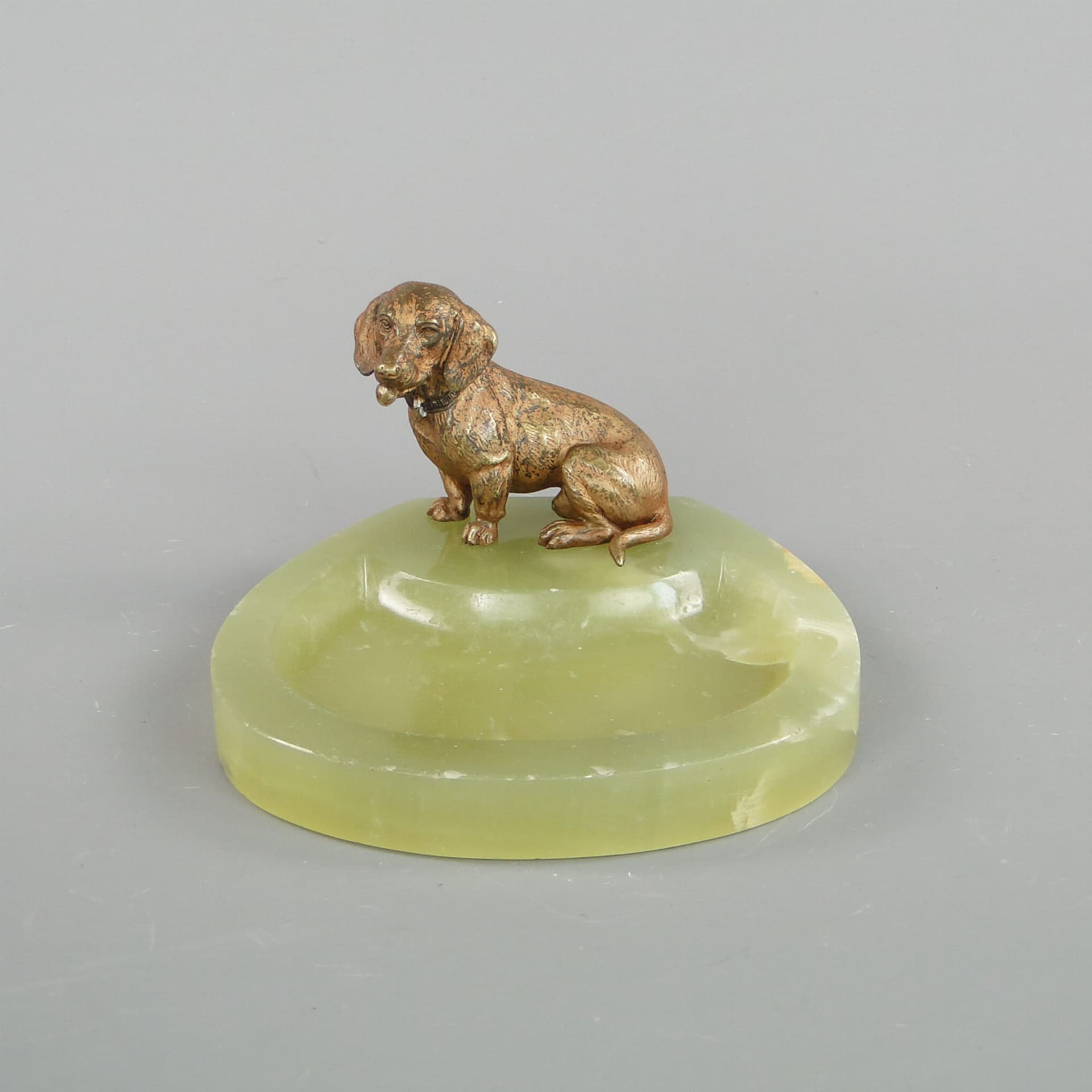 Card Tray Art Nouveau, green onyx, brown bronze, Austria, early 20th c. - 175977