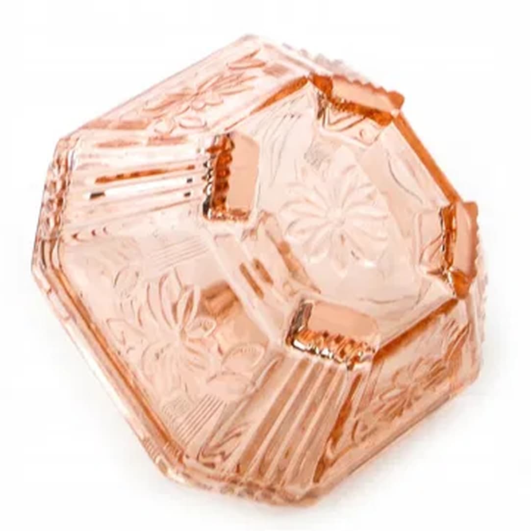 Art Deco candy box, rosaline glass, Germany, 1960s. - 176005