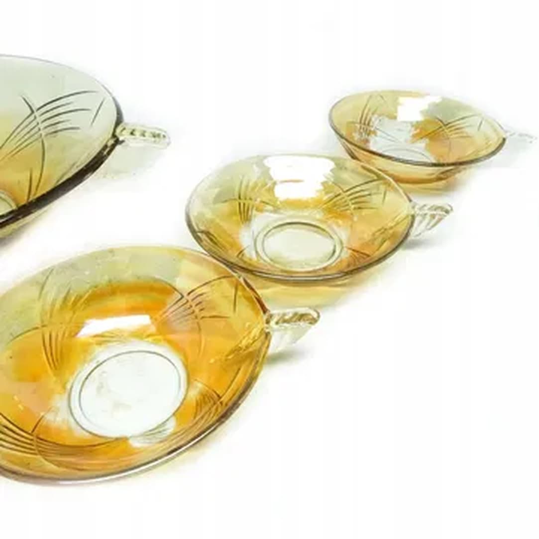 Art Deco comport, pressed glass, Poland, 1930s. - 176056