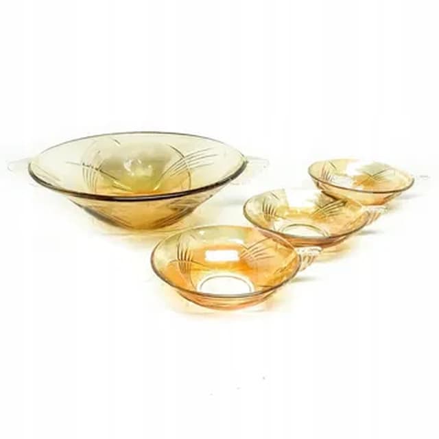 Art Deco comport, pressed glass, Poland, 1930s. - DIMENSION