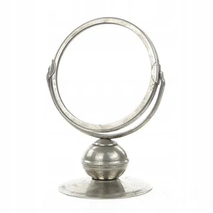 Art Deco mirror, nickel-plated brass, Poland, 1950s.