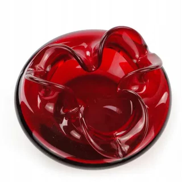 Osiołek desk organizer, modernism, red glass, by C. Zuber, Poland, 1970s. - DIMENSION