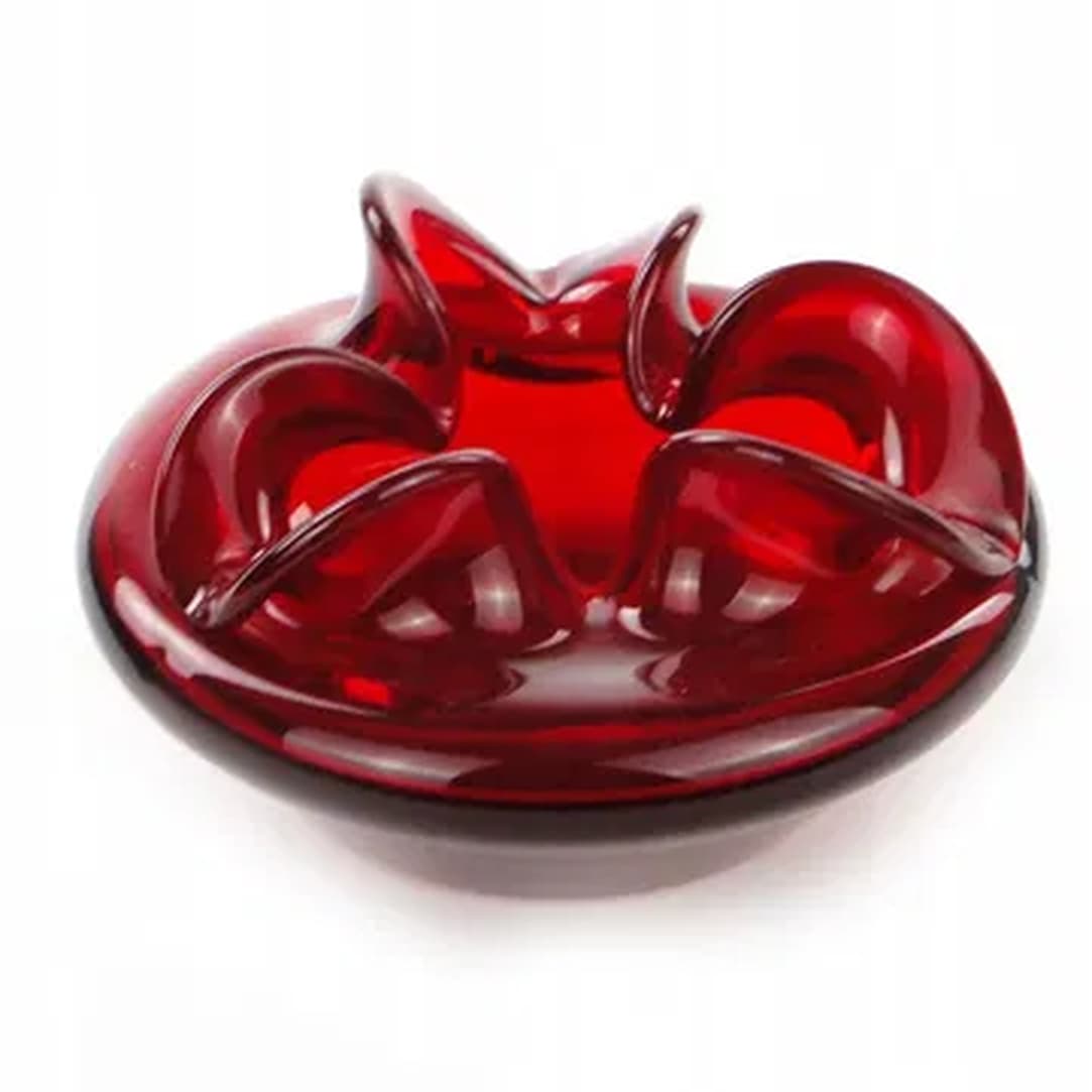 Osiołek desk organizer, modernism, red glass, by C. Zuber, Poland, 1970s. - 176108