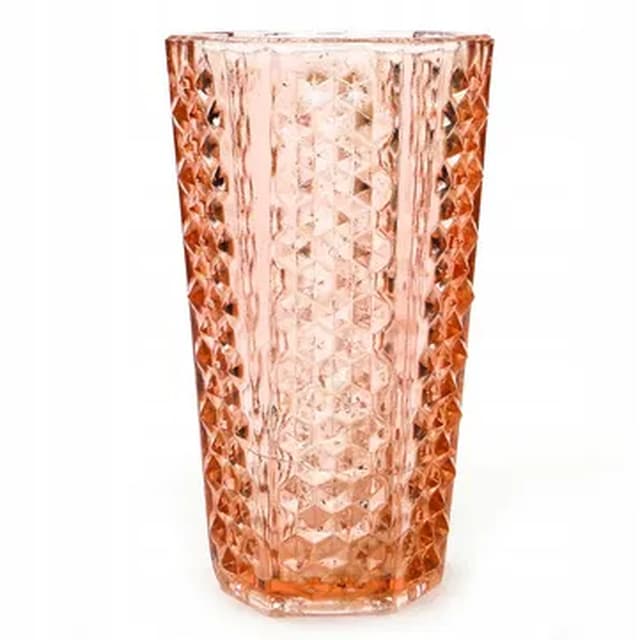 Wazon Ćwieki, modernizm, szkło rozalinowe, Ząbkowice, Polska, lata 70. - WYMIARY