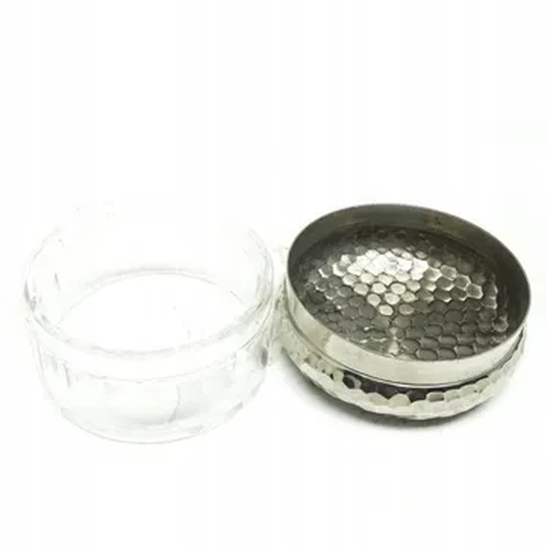 Art Deco powder box, crystal, nickel-plated brass, Sweden, 1930s. - 176130