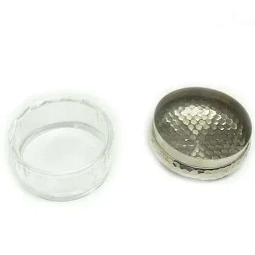 Art Deco powder box, crystal, nickel-plated brass, Sweden, 1930s. - 176132