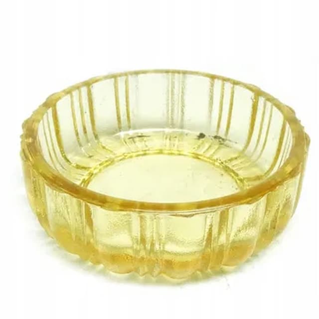 Solniczka Art Déco, szkło bursztynowe, Ząbkowice, Polska, lata 30. - WYMIARY