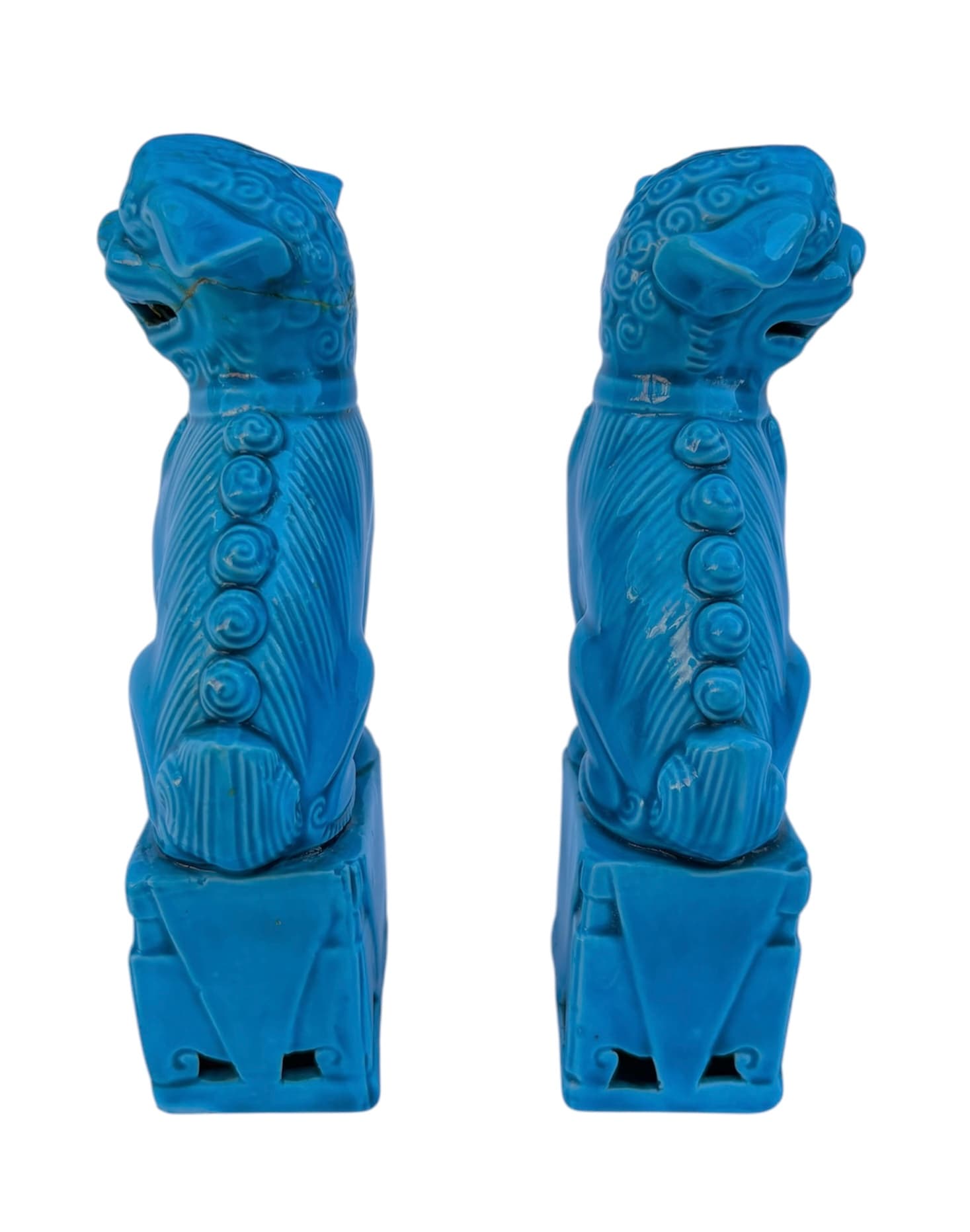 Para figurek psów FOO - Chińskich Lwów, ceramika szkliwiona - 176148