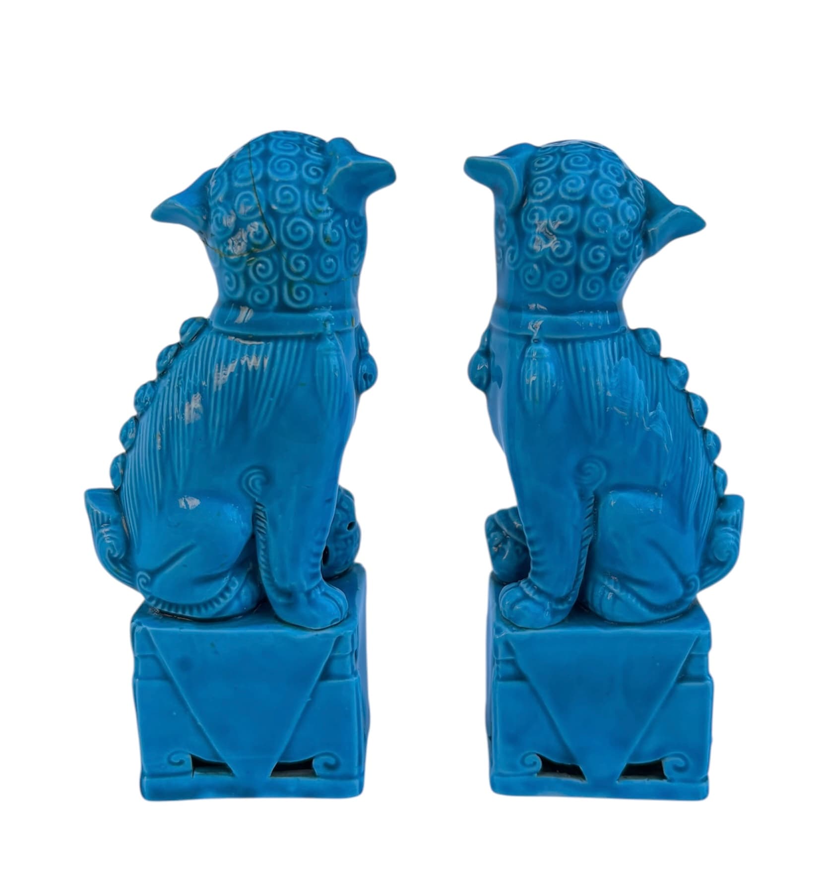 Para figurek psów FOO - Chińskich Lwów, ceramika szkliwiona - 176149