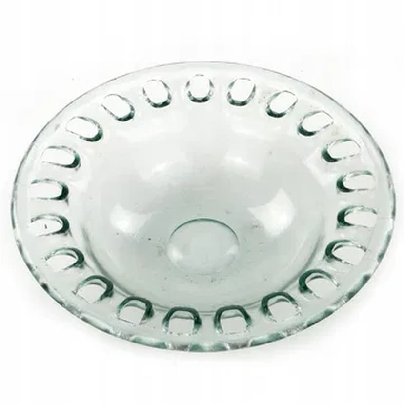 Minimalism platter, pressed glass, Japan, 1990s.