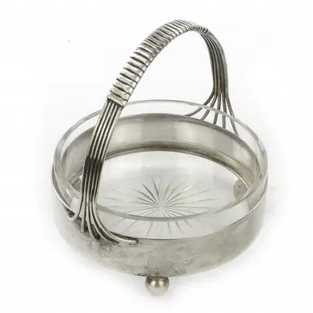 Art Deco nut basket, brass, Germany, 1930s. - DIMENSION