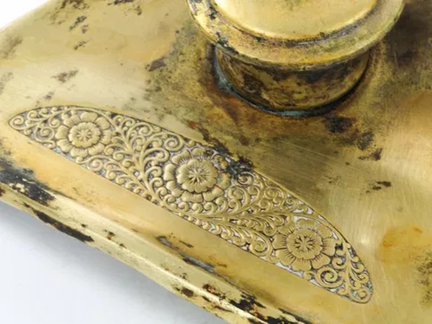 Inkwell, Art Nouveau, brass, France, early 20th c. - 176185
