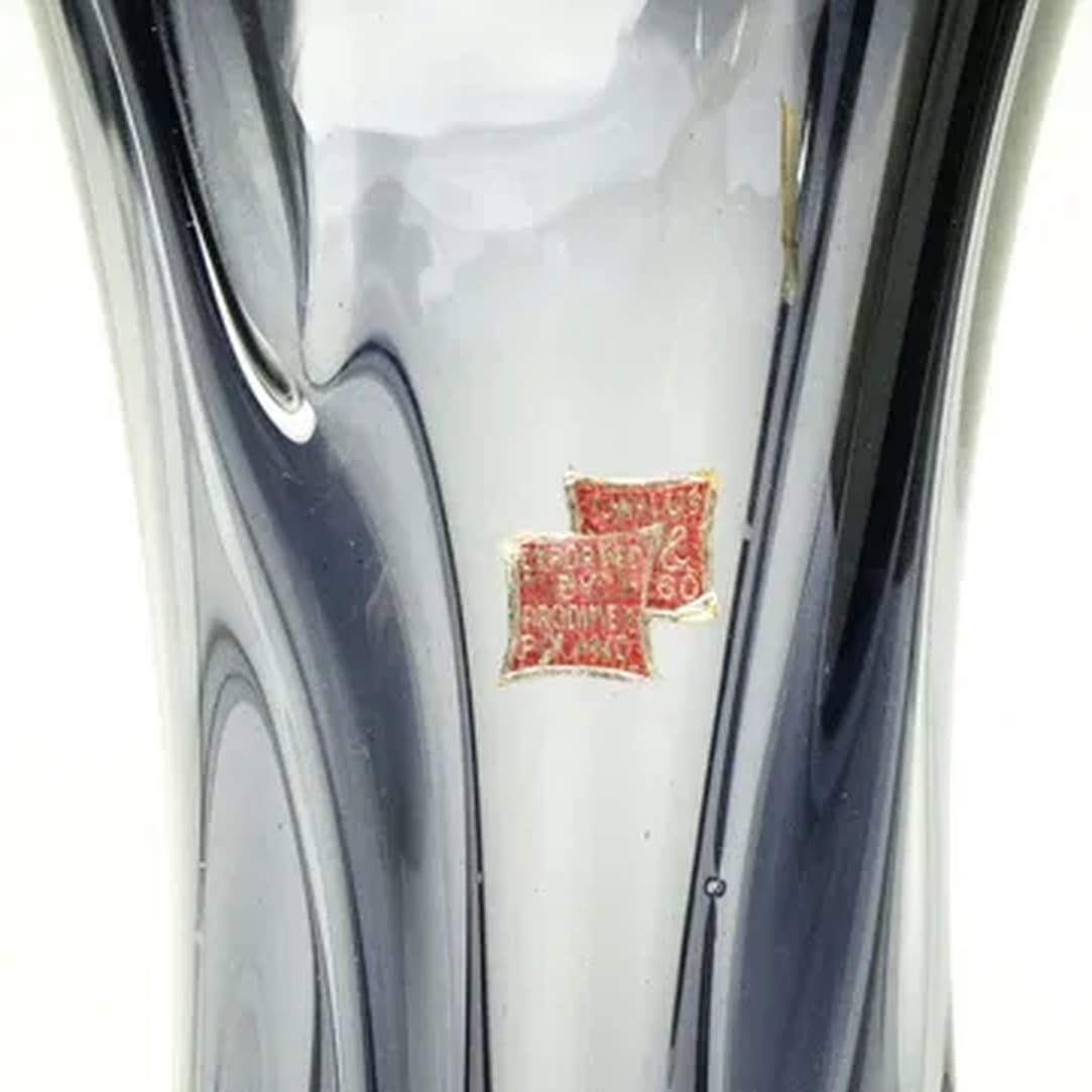 Sekacz Modernism vase, crumpled glass, Huta Wołomin, Poland, 1980s. - 176200