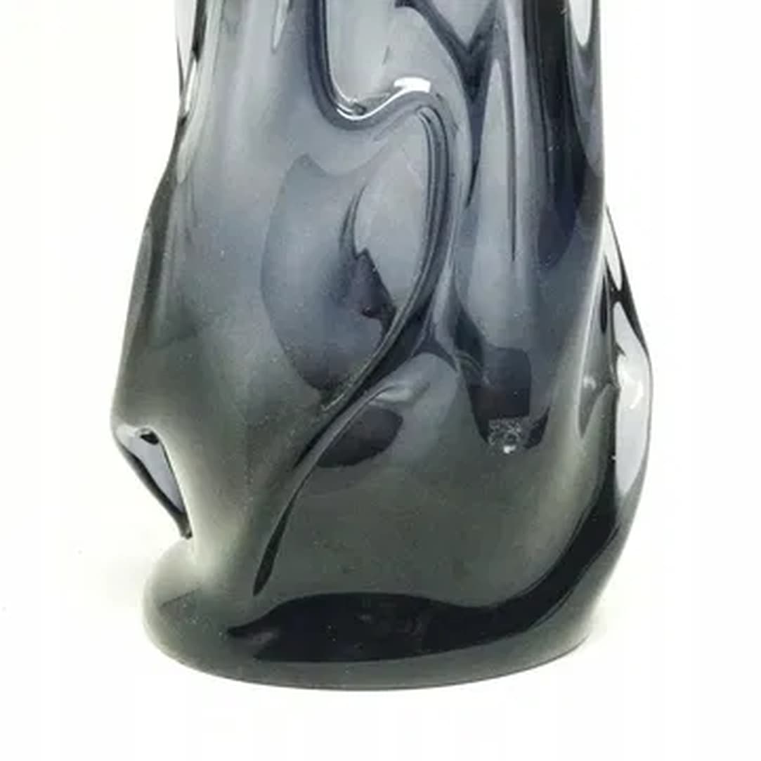 Sekacz Modernism vase, crumpled glass, Huta Wołomin, Poland, 1980s. - 176201