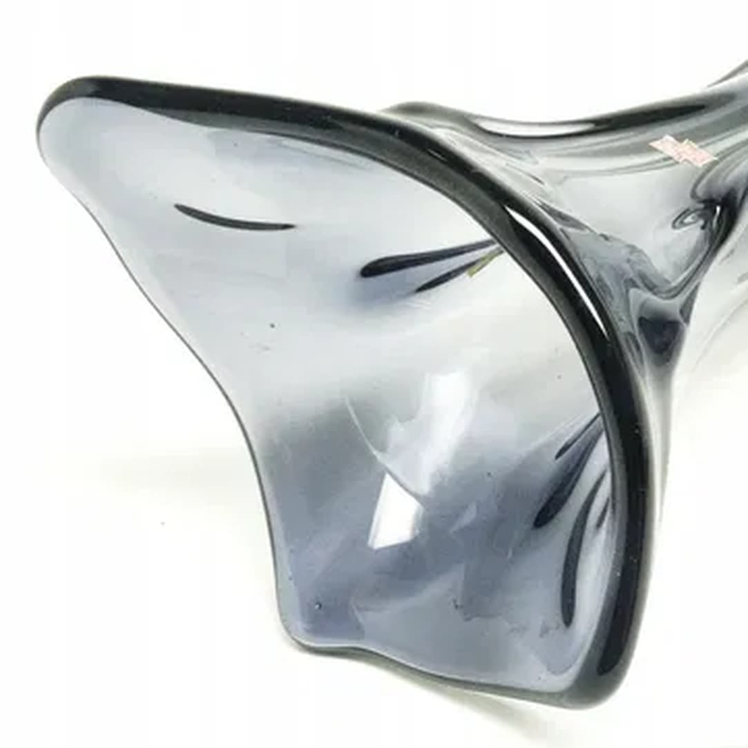 Sekacz Modernism vase, crumpled glass, Huta Wołomin, Poland, 1980s. - 176202