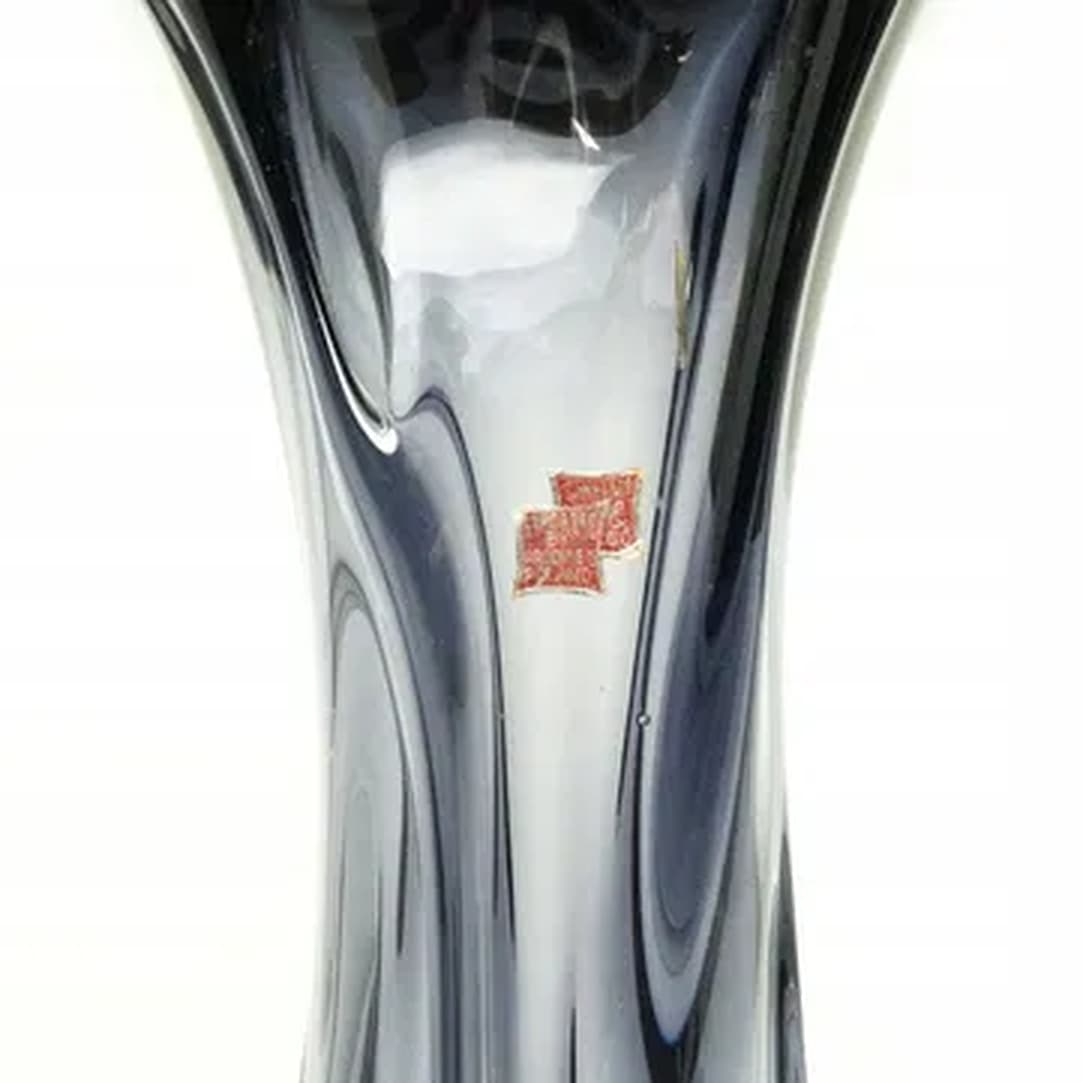 Sekacz Modernism vase, crumpled glass, Huta Wołomin, Poland, 1980s. - 176199