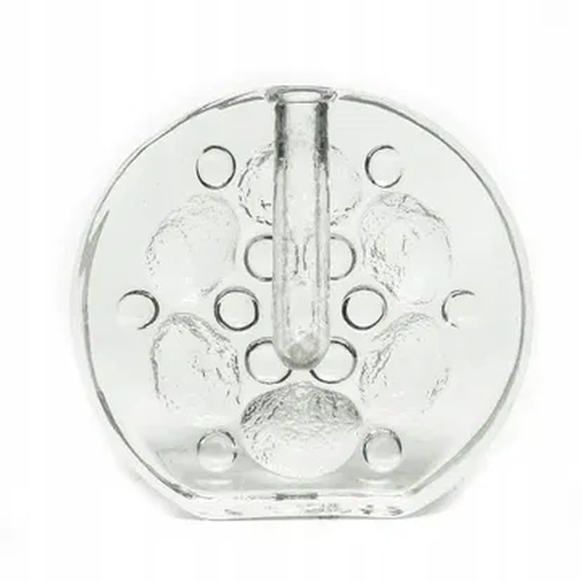 Mid-century modern vase, pressed glass, Huta Walter, Germany, 1970s.