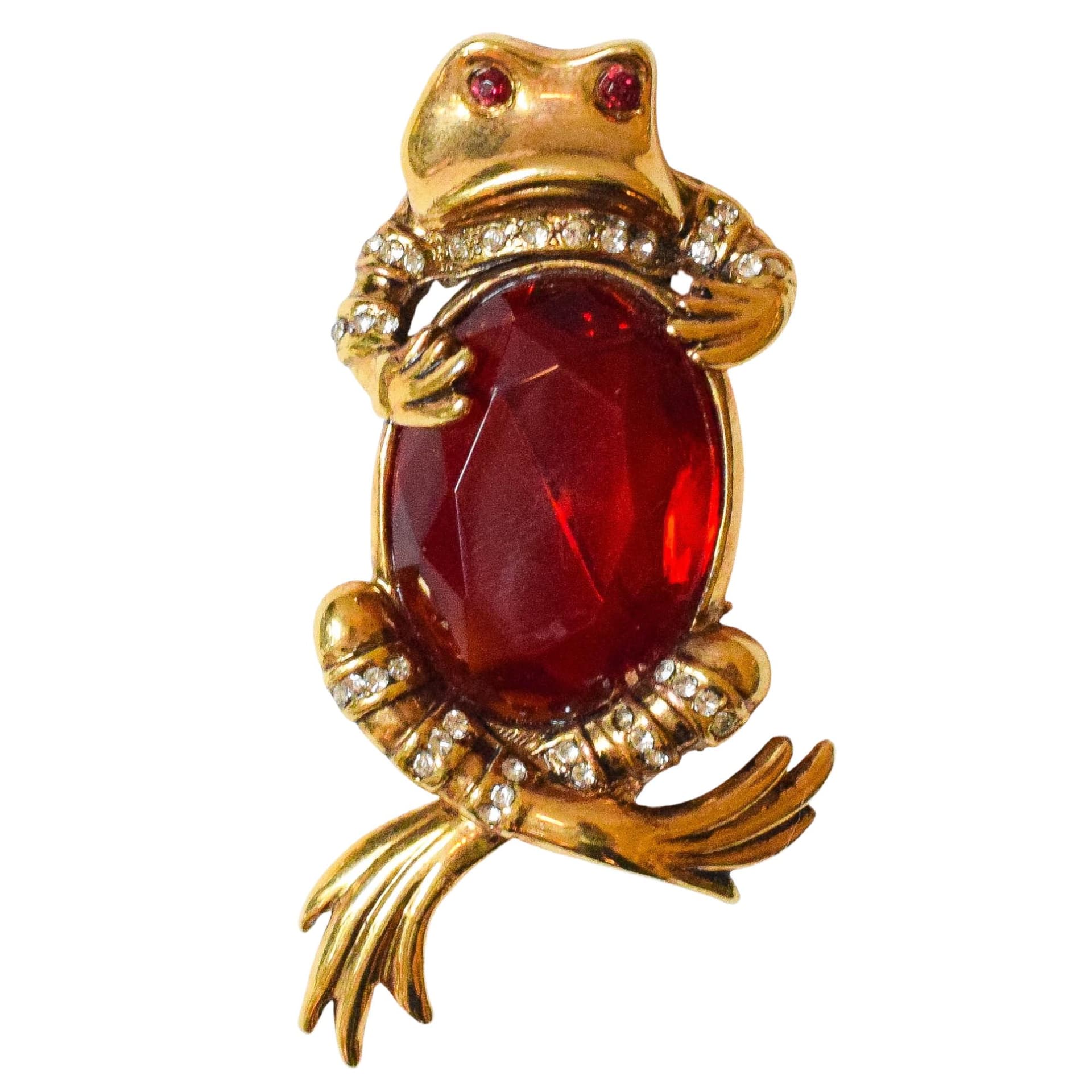 Broszka vintage Żaba