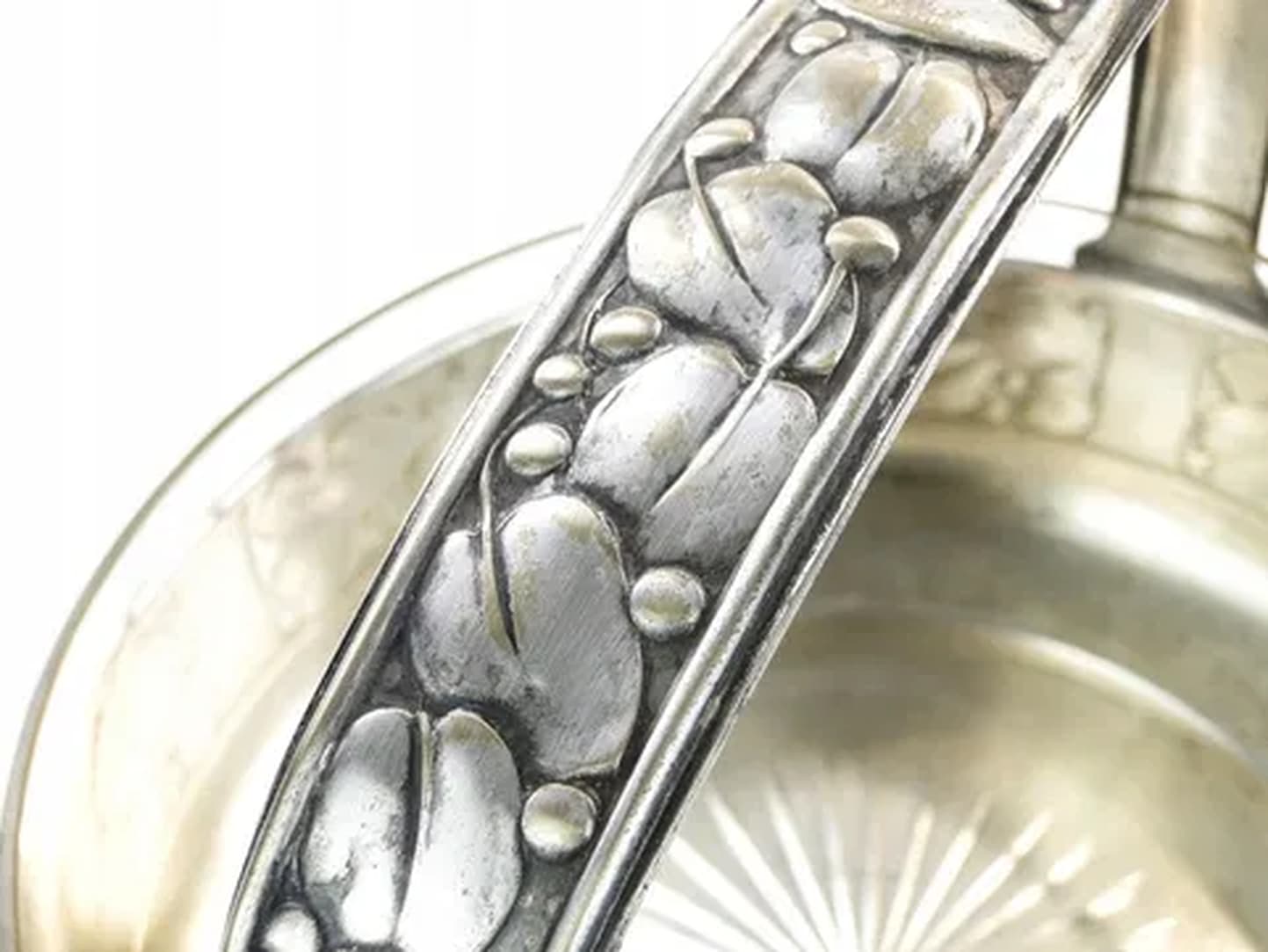 Art Deco fruit basket, silver-plated brass, glass, Kaiser, Germany, 1930s. - 176238