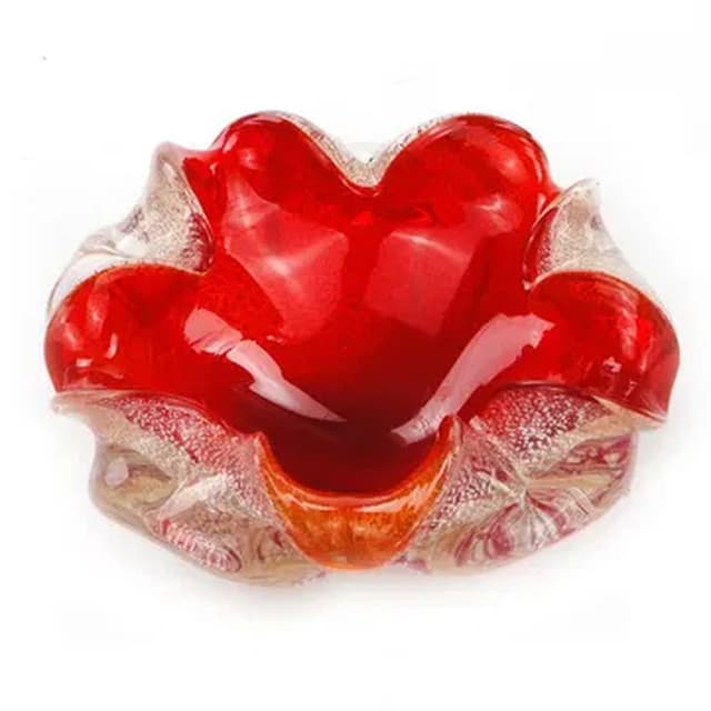 Organizer, Murano, red glass, Barovier & Toso, Italy, 1950s. - DIMENSION