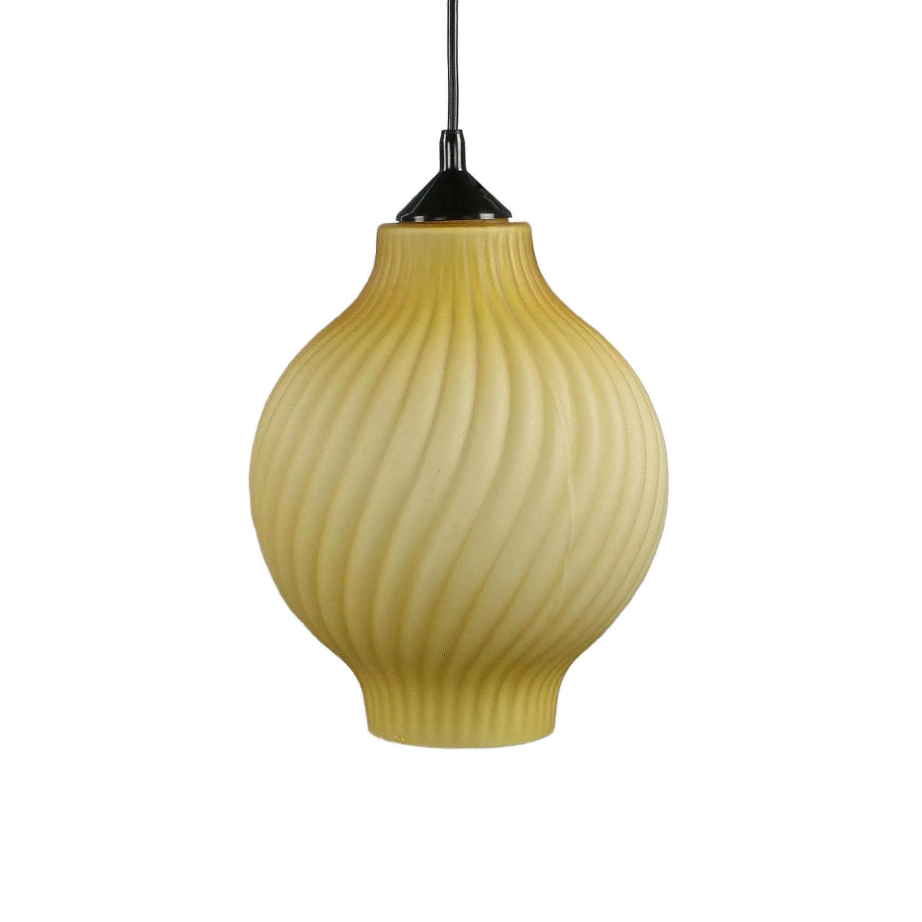 Pendant lamp Pop Art, yellow, glass, Polam Meos, Poland, 1960s.