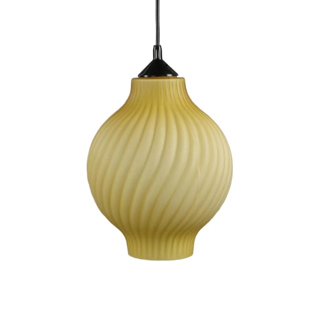 Pendant lamp Pop Art, yellow, glass, Polam Meos, Poland, 1960s. - DIMENSION