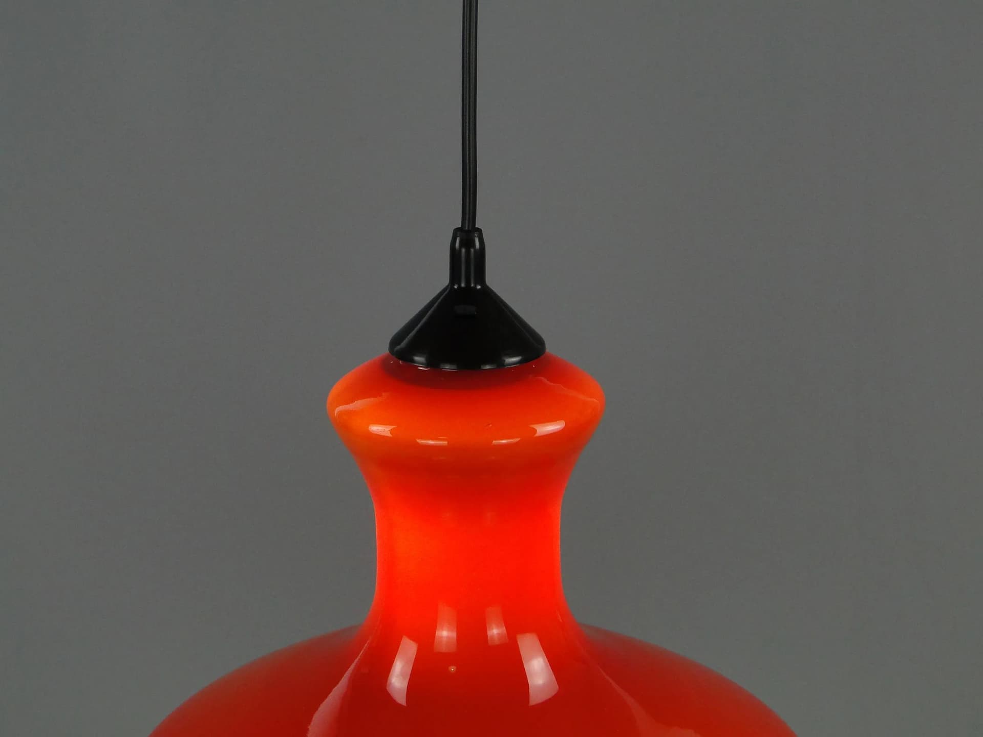Pendant lamp Pop Art, orange glass, Poland, 1960s - 12070