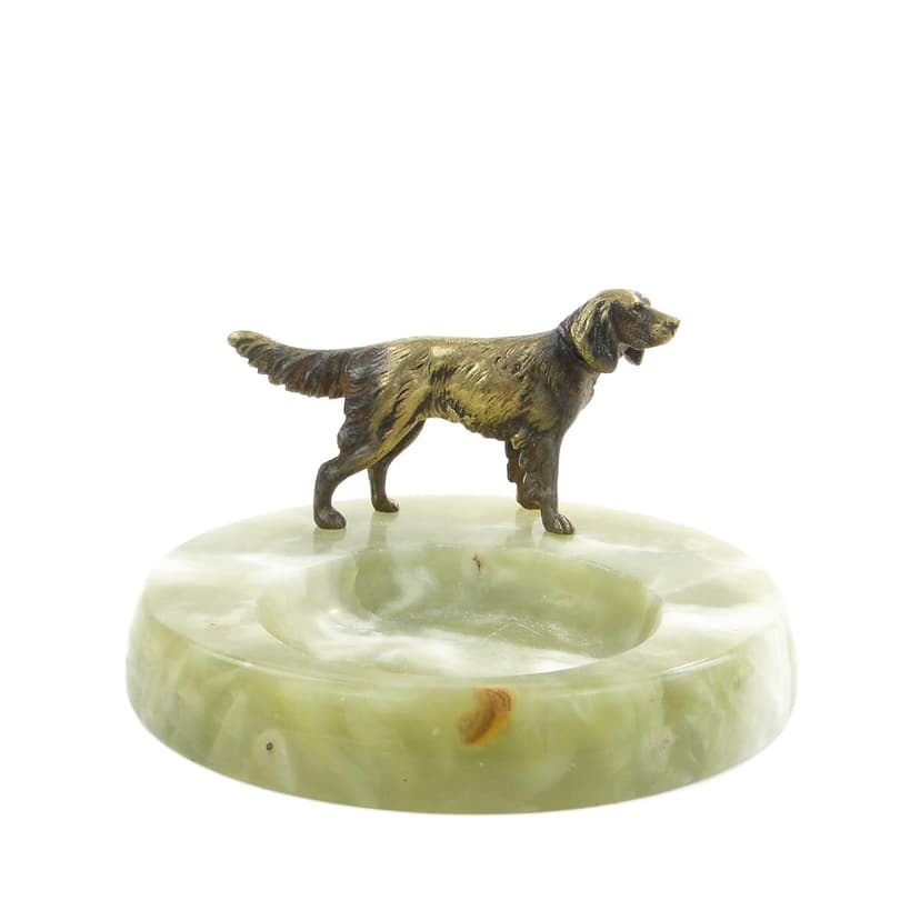 Card tray, Art Nouveau, turquoise onyx, bronze, Austria, early 20th c.