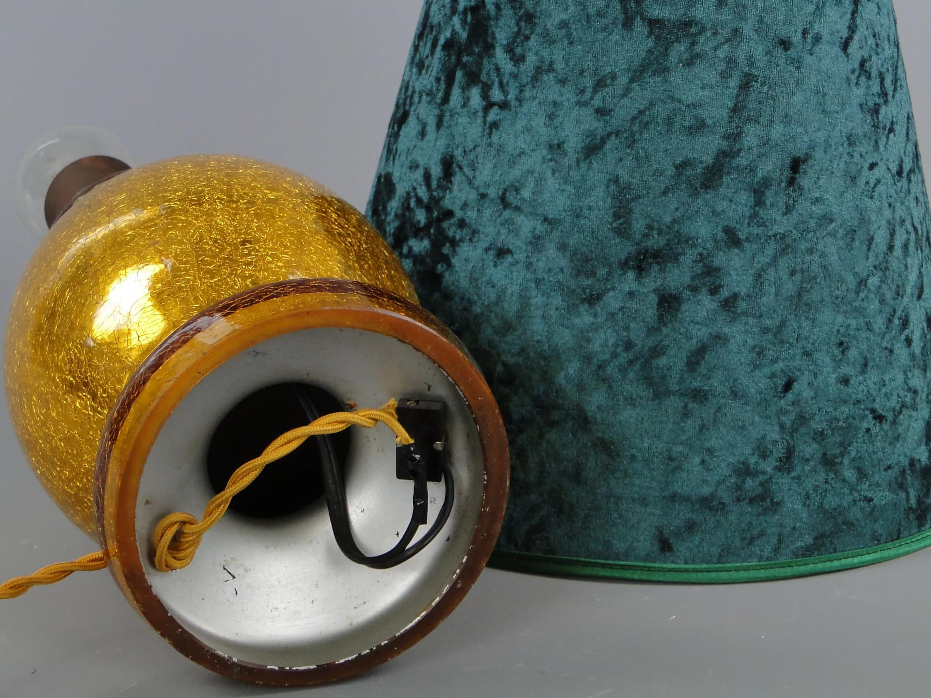 Table lamp Art Deco, topaz crystal, Poland, 1930s - 12041