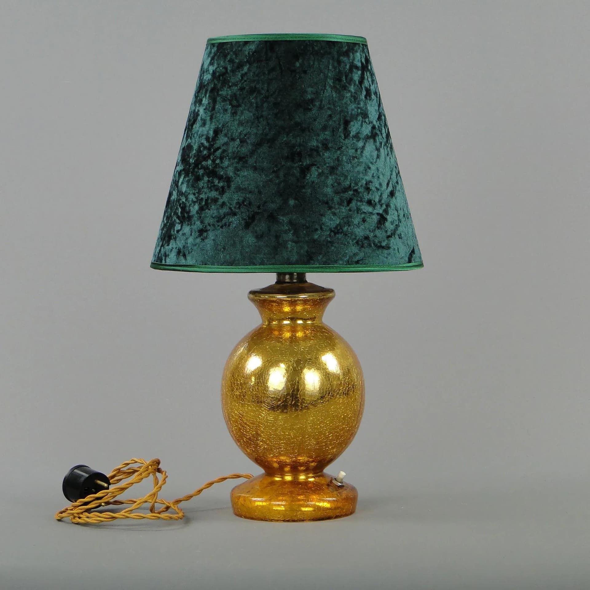 Table lamp Art Deco, topaz crystal, Poland, 1930s - 12034