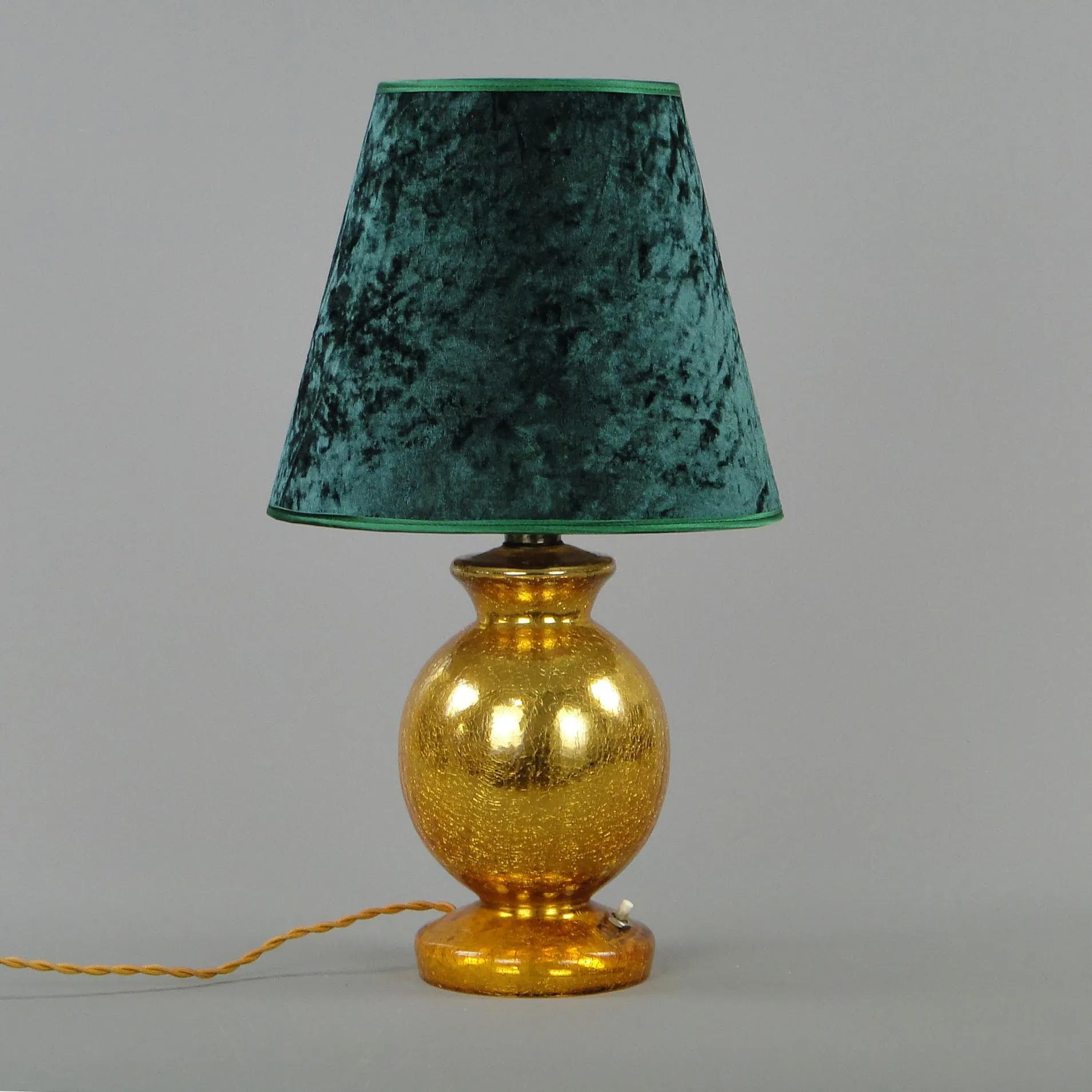 Table lamp Art Deco, topaz crystal, Poland, 1930s - 12036