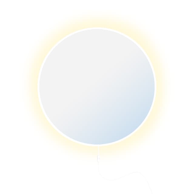 Round mirror Tiny Border Electra fi 90 cm, white, neutral light, Baltica - DIMENSION