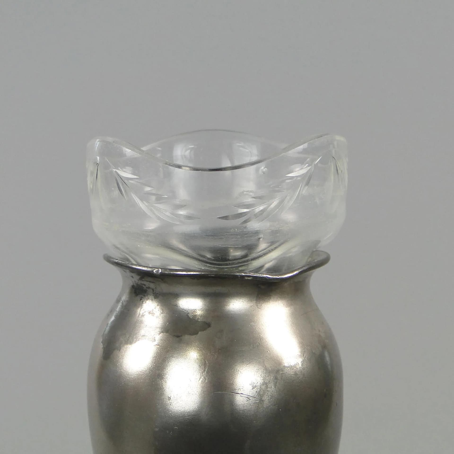 Srebrzystoszary secesyjny wazon z elfem, Albrecht Koller & Co., Austria, lata 90. XIX w. - 12149