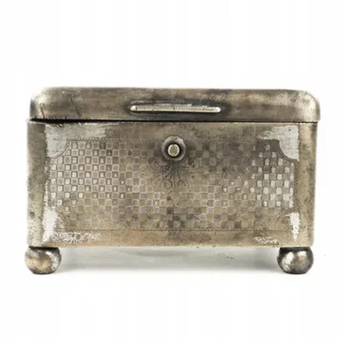 Art Deco sugar bowl, silver-plated brass, Norblin, Poland, 1920s. - 180610