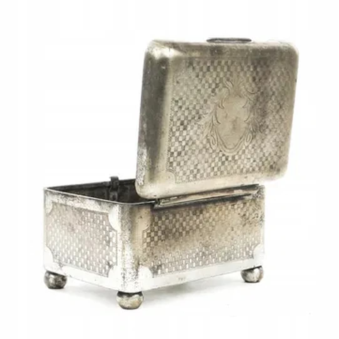 Art Deco sugar bowl, silver-plated brass, Norblin, Poland, 1920s. - 176743