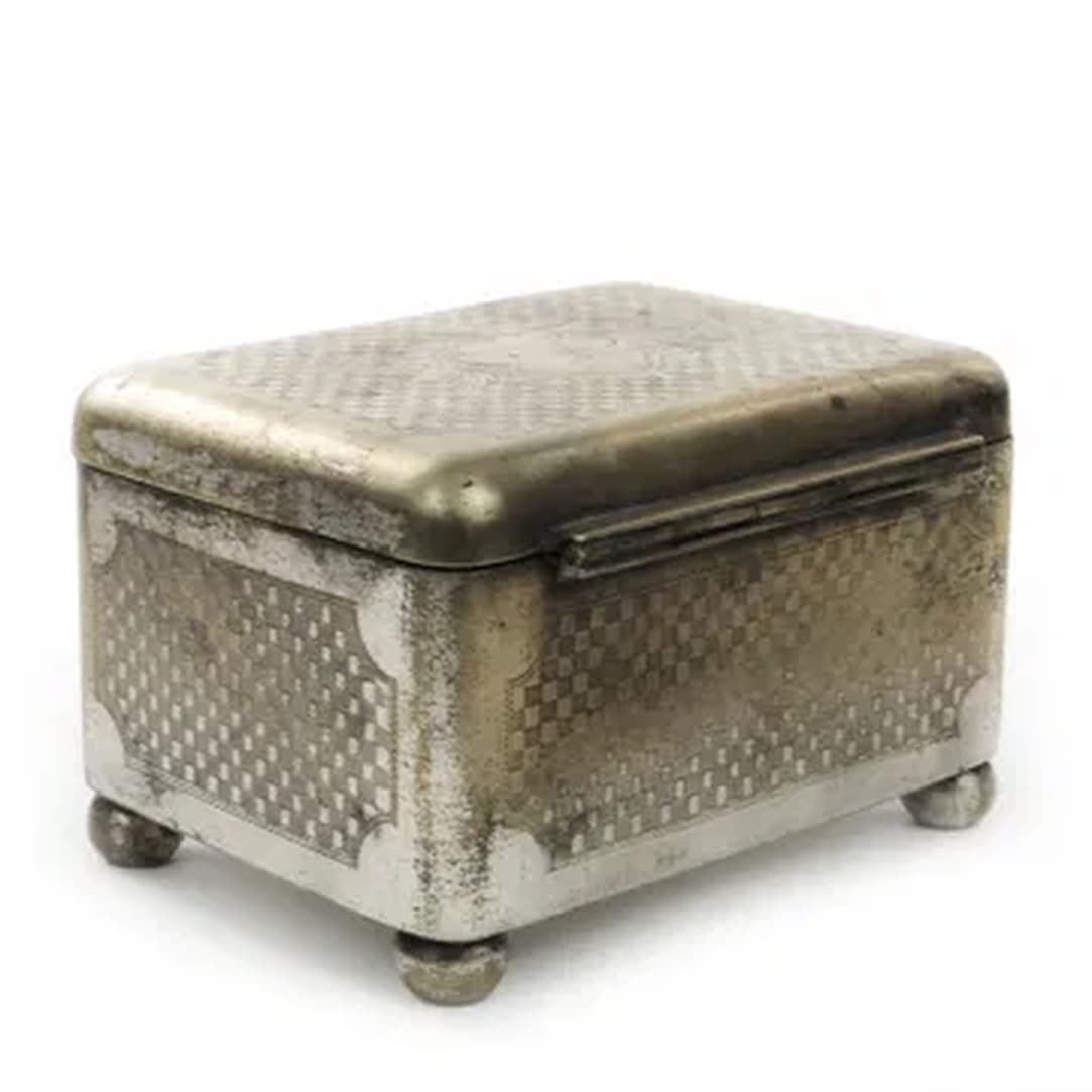 Art Deco sugar bowl, silver-plated brass, Norblin, Poland, 1920s. - 180612