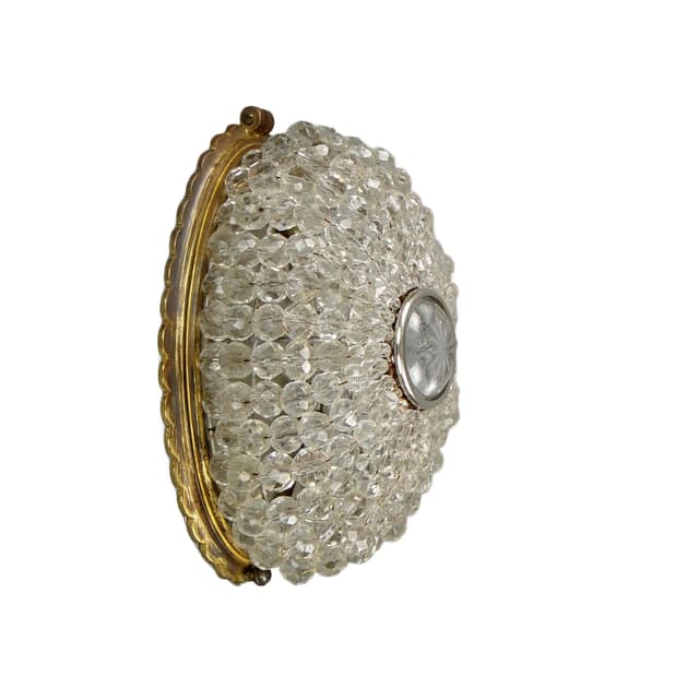 Palace wall sconce, golden, gilded bronze, crystal glass, Italy, early 20th c. - DIMENSION