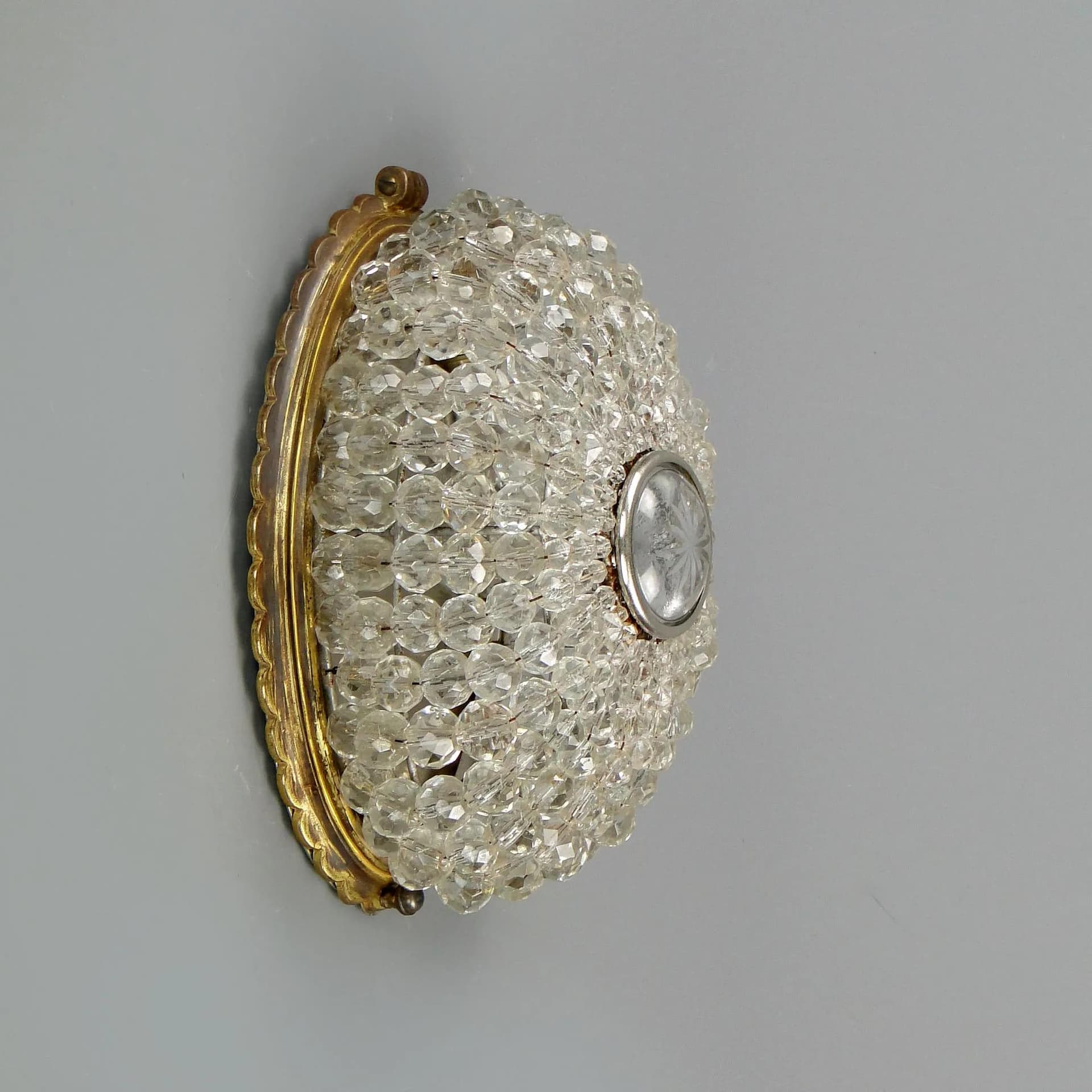 Palace wall sconce, golden, gilded bronze, crystal glass, Italy, early 20th c. - 12111