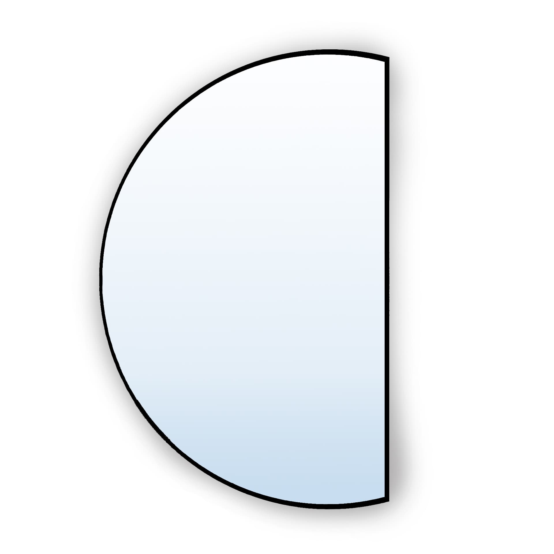 Semi-round mirror Tiny Border Semi Round 80x50 cm, black, Baltica