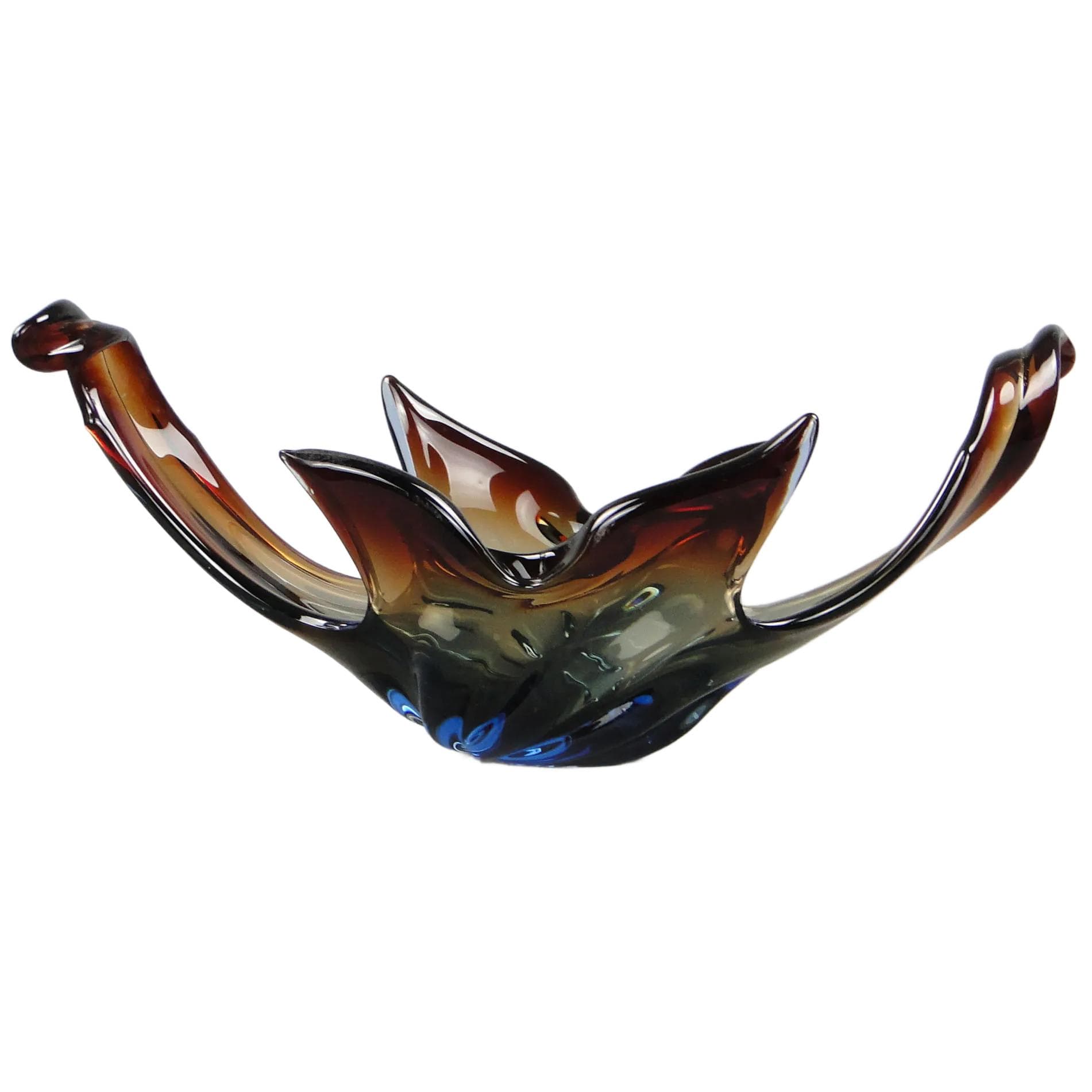 Centerpiece Mandruzatto, multicolor crystal glass, by F. Poli, Italy, 1950s.