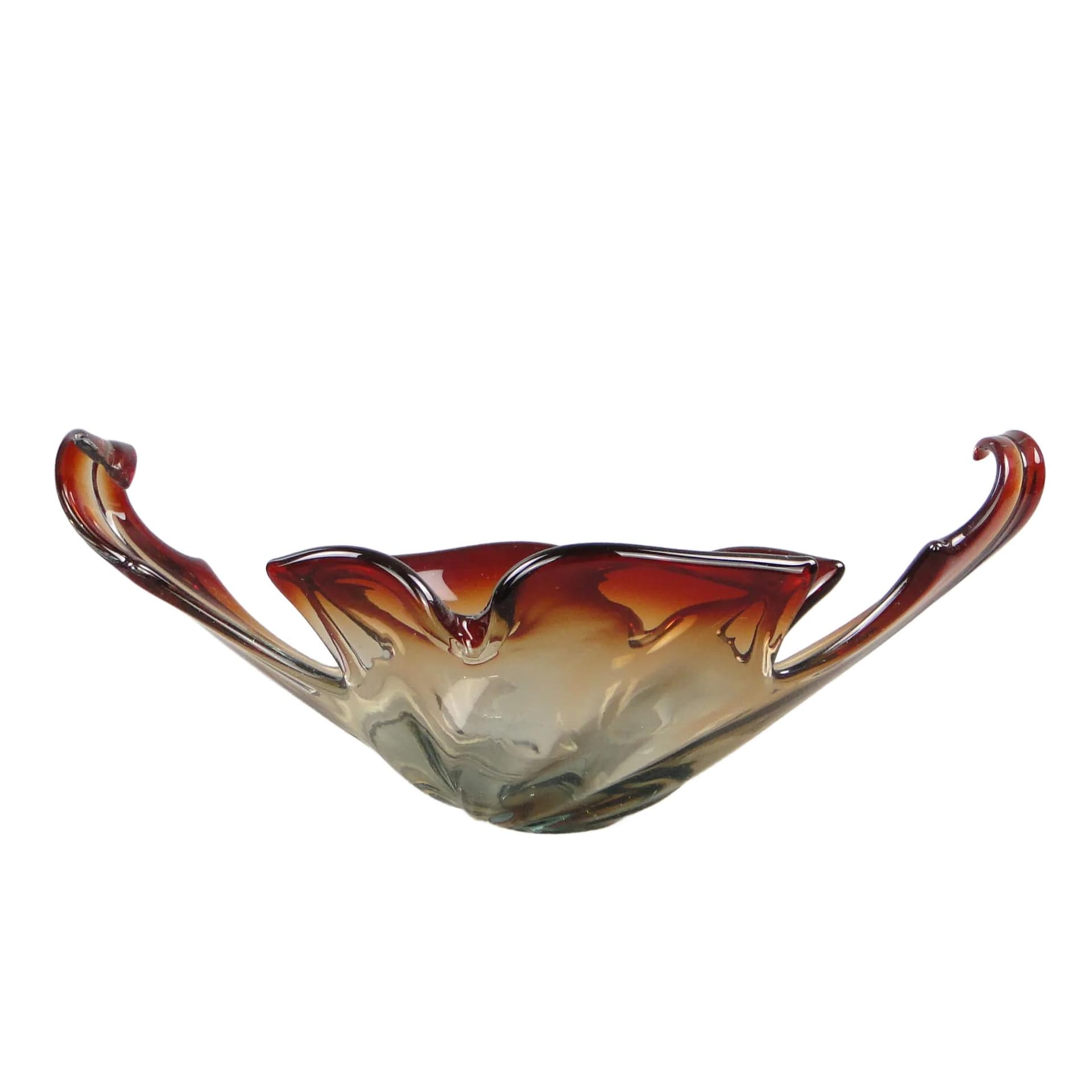 Centerpiece Mandruzatto, dark brown, crystal, Murano, Italy, 1950s
