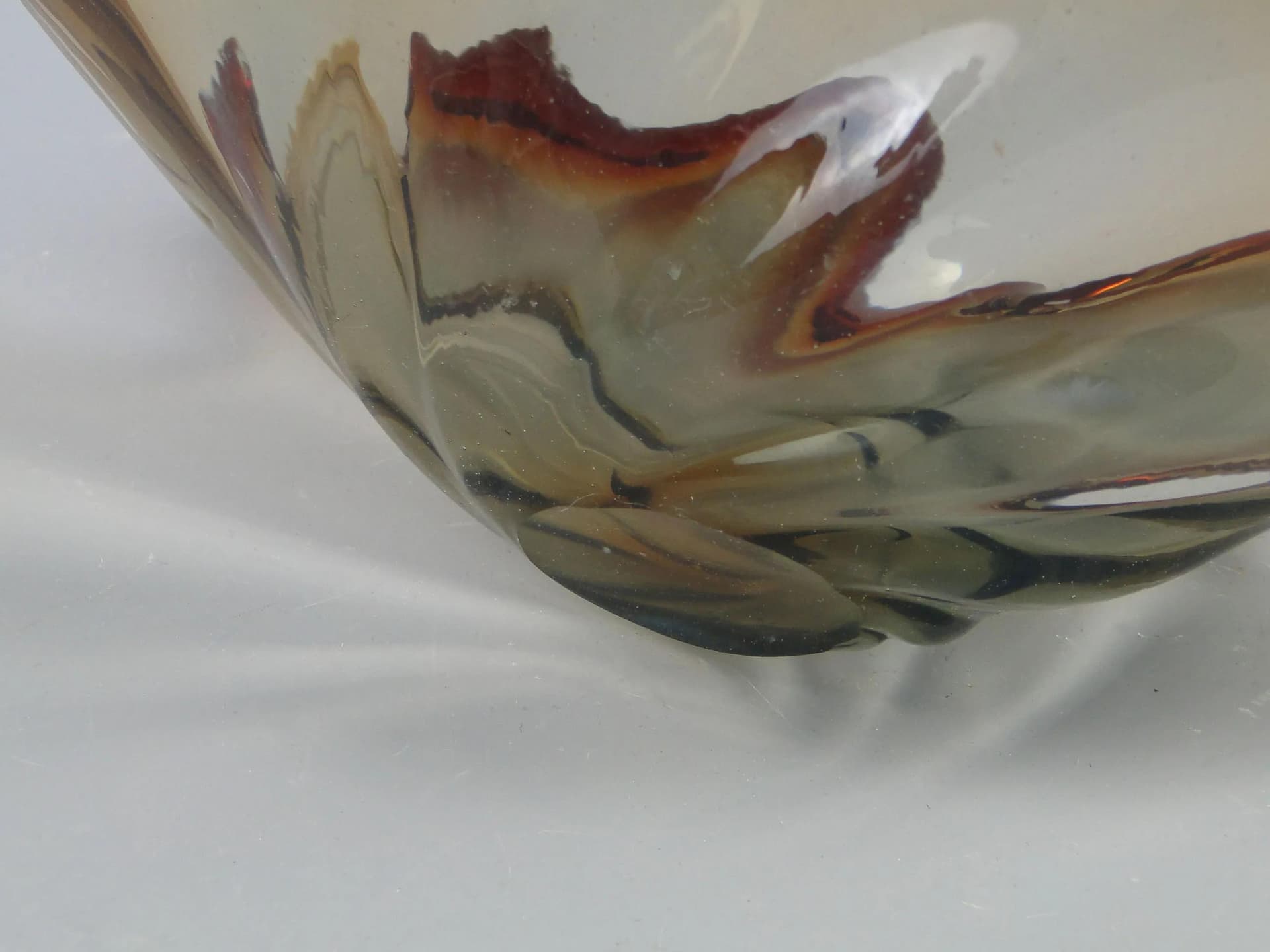 Centerpiece Mandruzatto, dark brown, crystal, Murano, Italy, 1950s - 12234